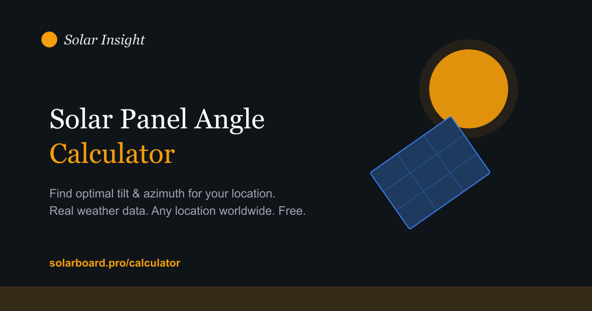 Solar Insight Panel Solar Panel Angle Calculator — Find Optimal Tilt & Azimuth | Solar Insight